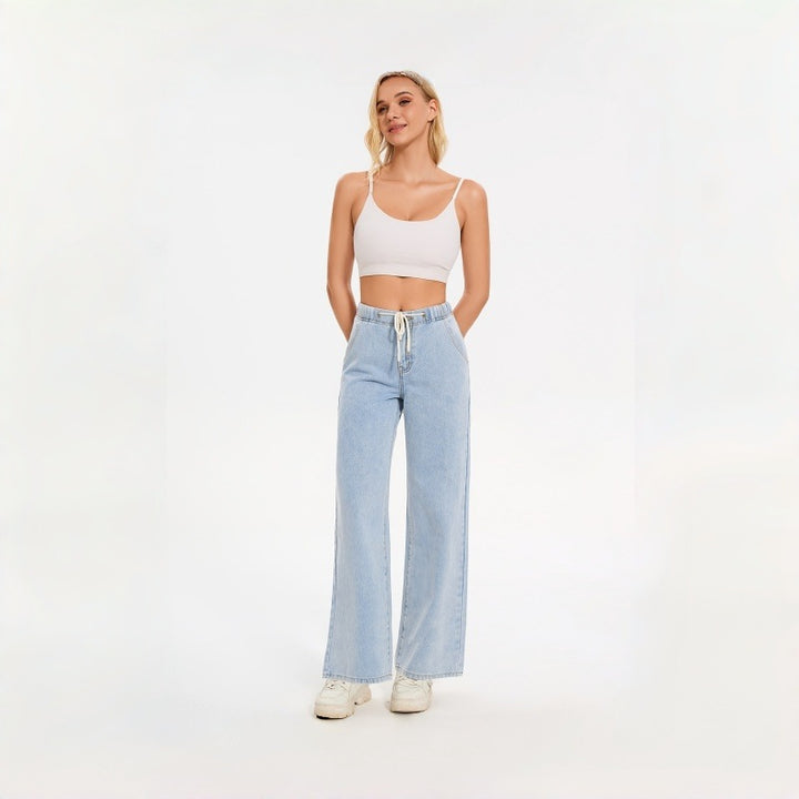 Damen Weite Jeans mit elastischem Bund und lässigem Schnitt Drune