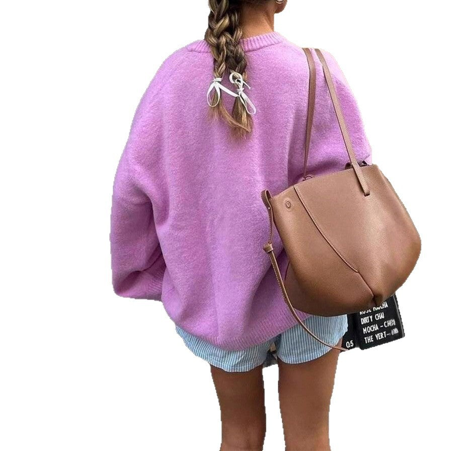 Damen Weicher Oversized-Pullover aus hochwertiger Wolle Drune