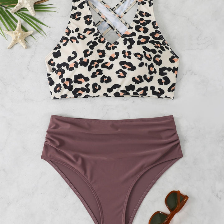 Damen Sportlicher Bikini-Set mit modischem Leo-Design Drune