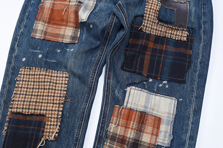 Damen Jeans mit kreativem Patchwork-Design und lässigem Schnitt Drune