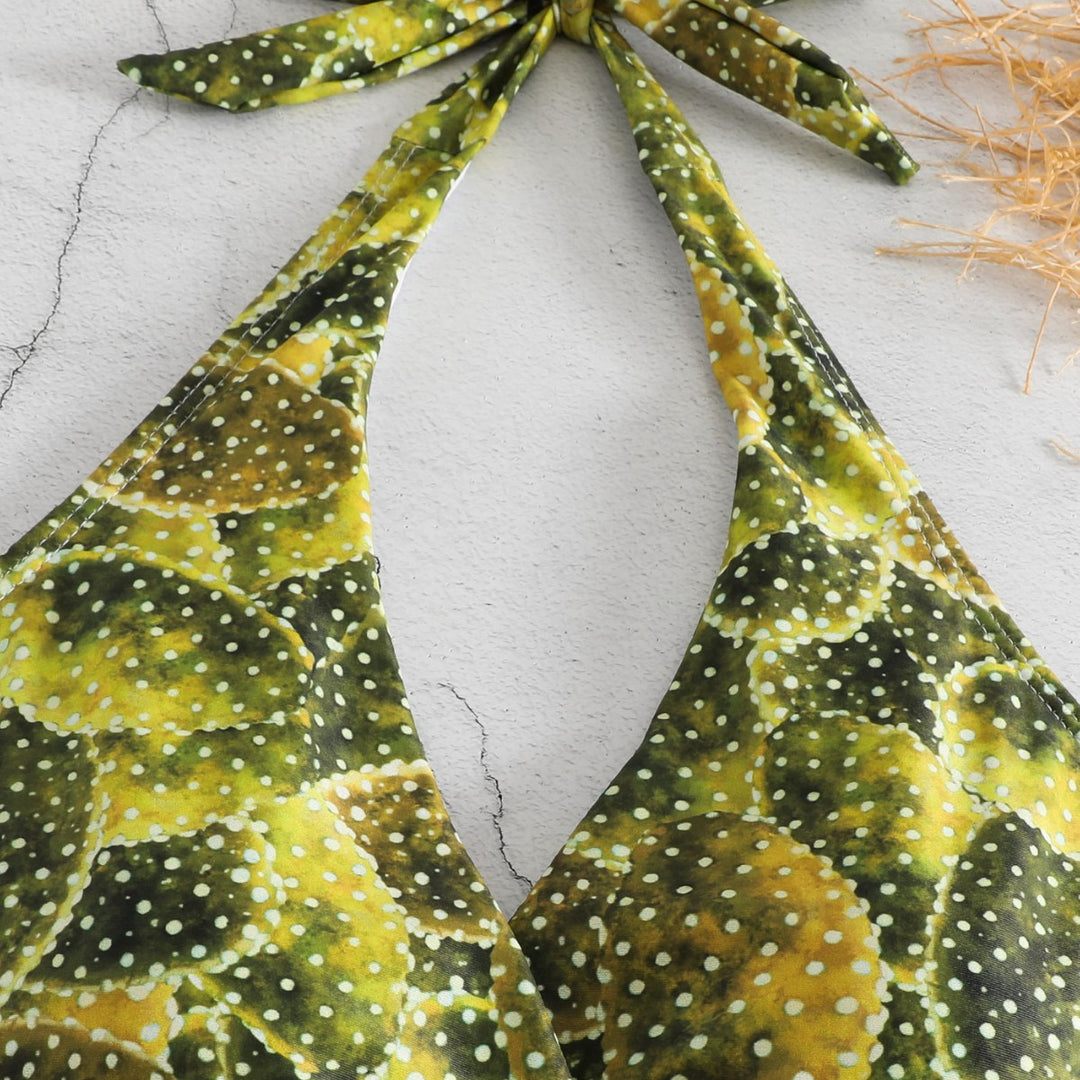 Damen Einteiler Badeanzug mit floralem Kaktusdesign Drune