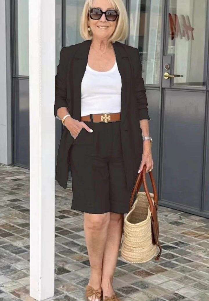 Damen Elegantes und modernes Blazer-Shorts-Set Drune