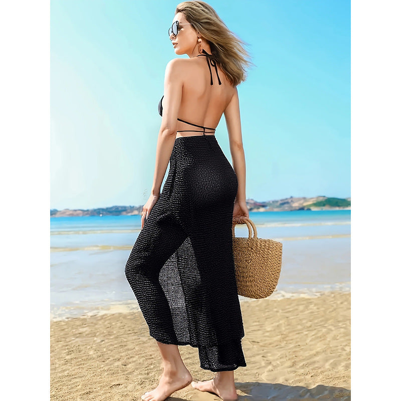 Damen Maxi-Rock mit seitlichem Schlitz und elegantem Blumenakzent Drune