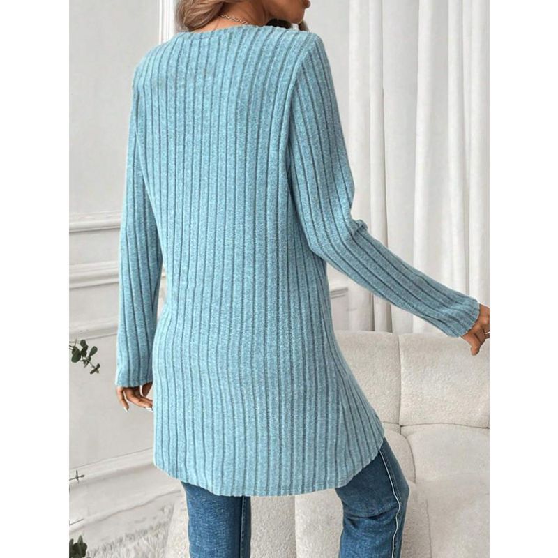 Damen Langärmliges Tunika-Shirt mit raffiniertem Wickeldesign Drune