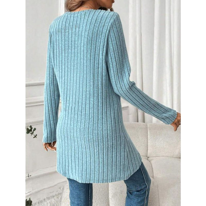 Damen Langärmliges Tunika-Shirt mit raffiniertem Wickeldesign Drune