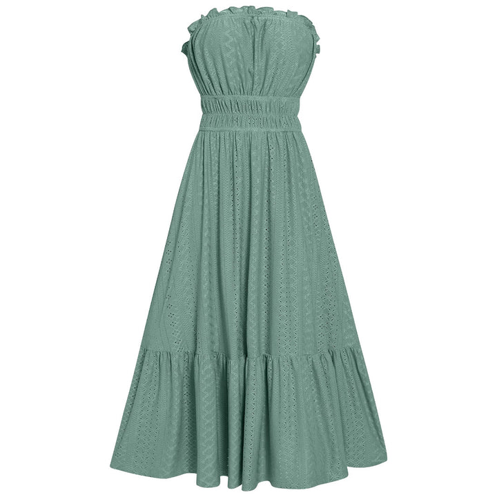 Damen Sommerliches Bandeau-Kleid mit Rüschendetails und gehäkeltem Stoff Drune