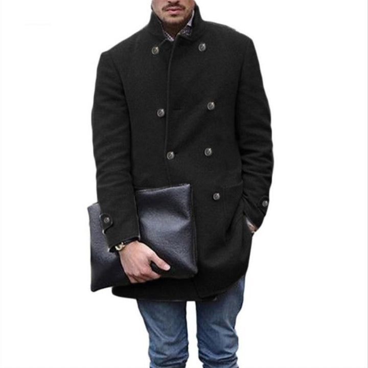 Herren eleganter Woll-Dufflecoat mit doppelter Knopfreihe und praktischen Taschen Drune