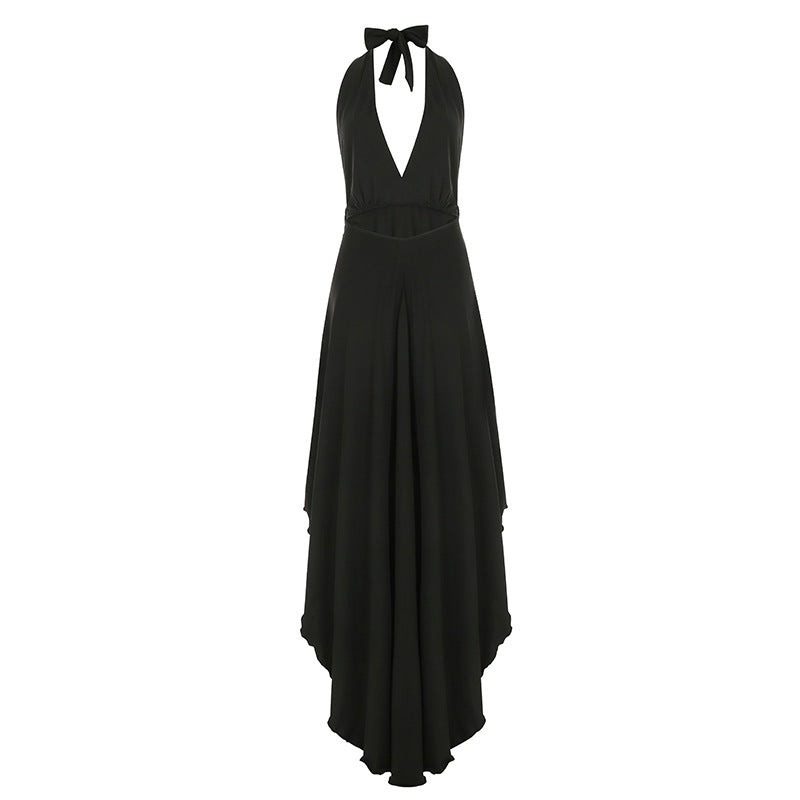 Damen Maxikleid mit tiefem V-Ausschnitt und eleganter Taillierung Drune
