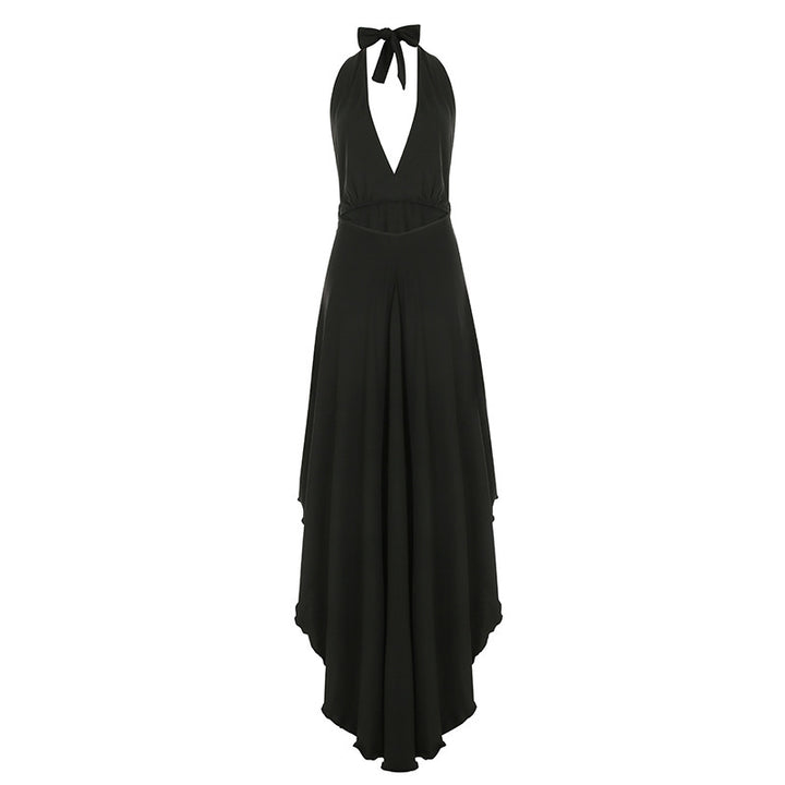 Damen Maxikleid mit tiefem V-Ausschnitt und eleganter Taillierung Drune
