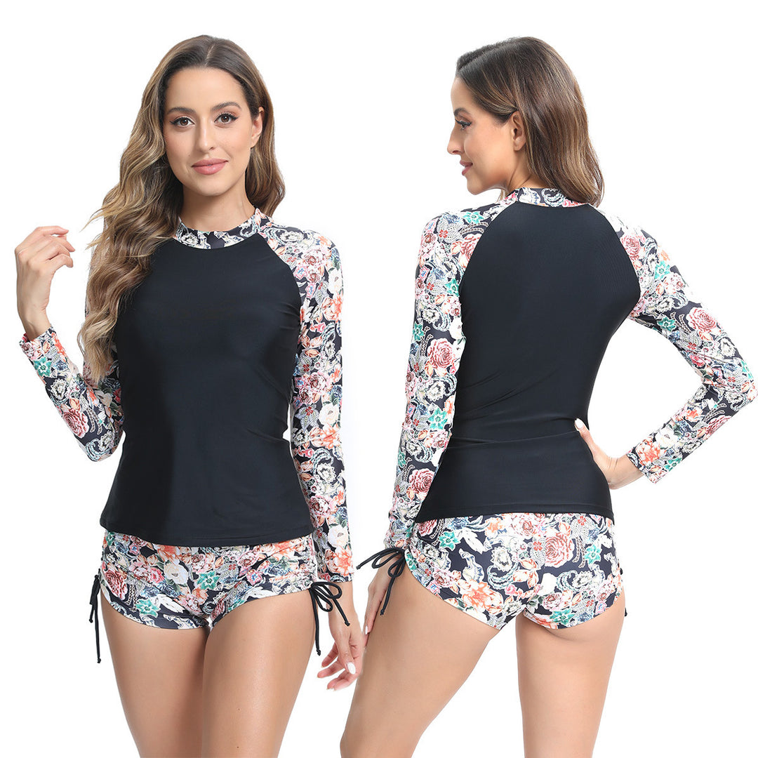 Damen UV-Schutz Rashguard-Set mit floralem Design Drune