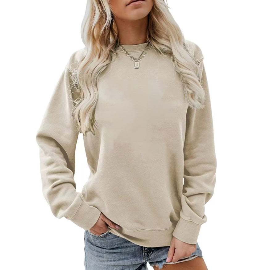 Damen nan lässiges Oversize Sweatshirt mit Rundhalsausschnitt und weichem Baumwollfleece Drune