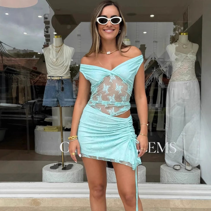Damen Spitzen-Maxikleid mit verstellbaren Trägern und elegantem Schnitt Drune