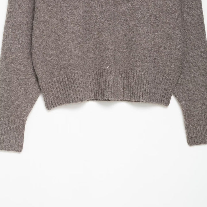 Damen eleganter V-Ausschnitt Pullover aus feiner Wolle Drune