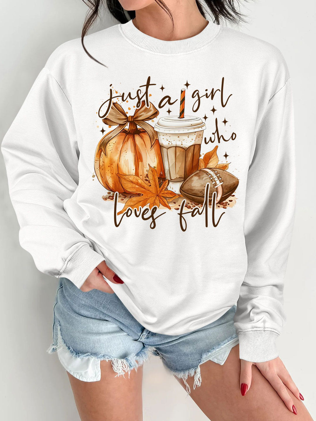 Damen Sweatshirt mit herbstlichem Motiv und inspirierendem Druck Drune