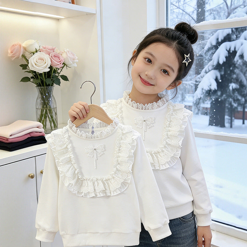 Mädchen Sweatshirt mit Rüschendetails Drune