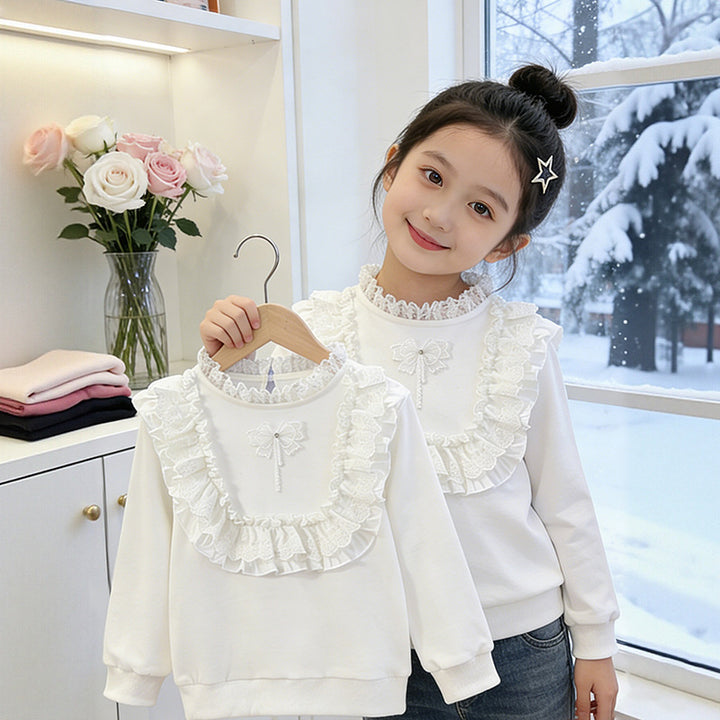 Mädchen Sweatshirt mit Rüschendetails Drune