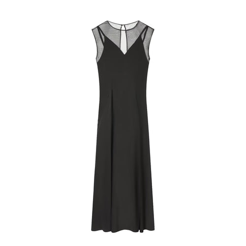 Damen Maxikleid mit eleganter Transparenz Drune