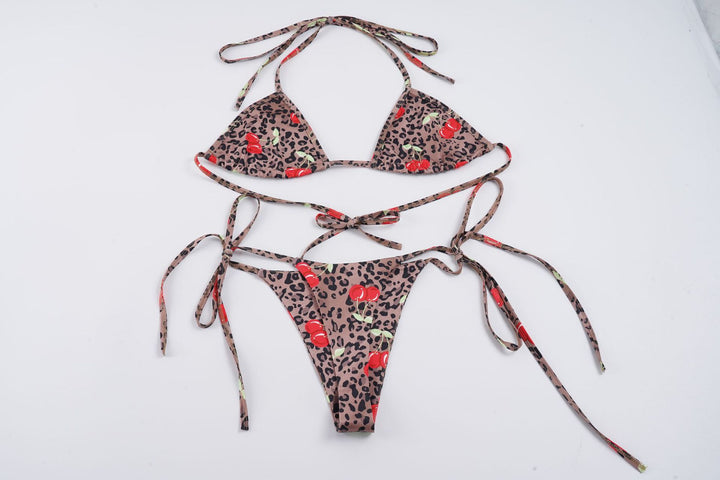 Damen Bikini-Set mit verspieltem Blumenmuster und verstellbaren Trägern Drune