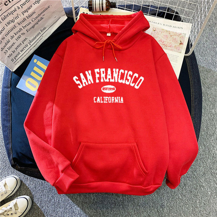 Damen Kapuzenpullover mit lässigem San Francisco-Print und bequemer Passform Drune