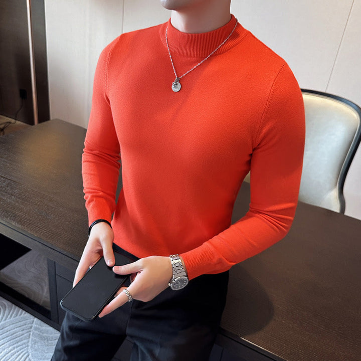 Herren modischer Pullover mit hohem Kragen und eleganter Passform Drune