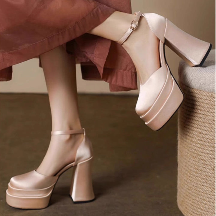 Damen Plateau-High-Heels mit schickem Riemen Drune