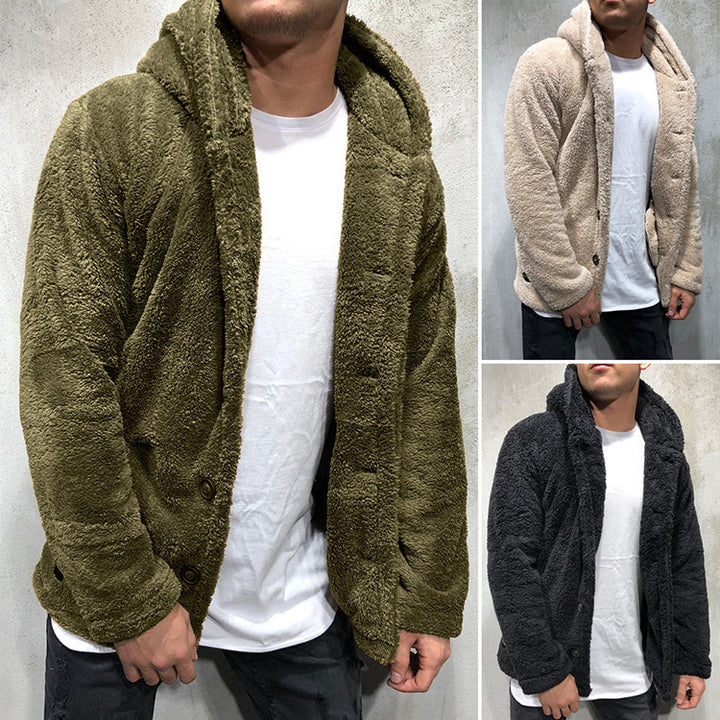 Herren Kuschelige Teddyjacke mit breitem Revers und praktischen Taschen Drune