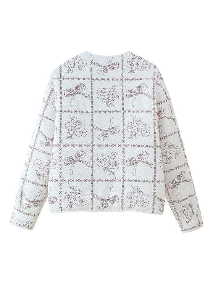 Damen Jacke mit floralem Muster und praktischen Taschen Drune