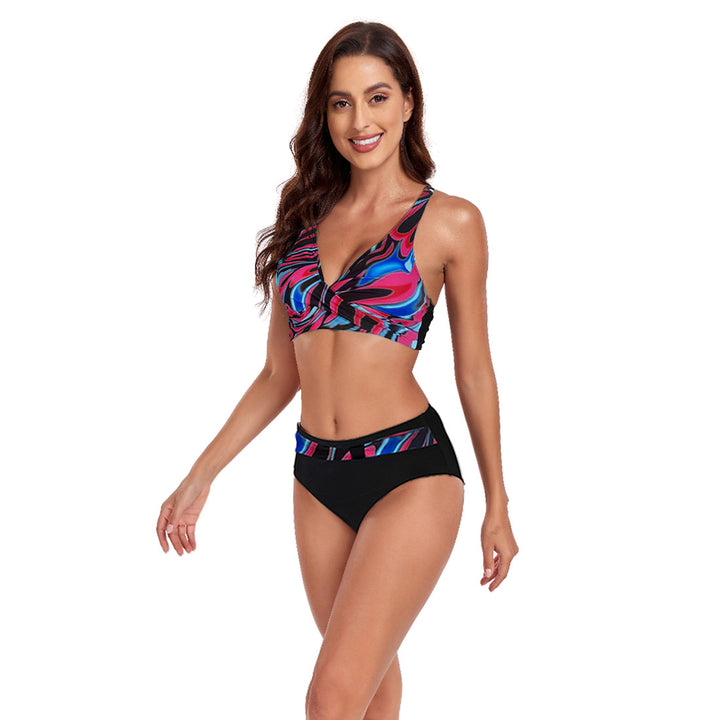 Damen Sportliches Bikini-Set mit trendigem Schnitt und modernem Grafikdesign Drune