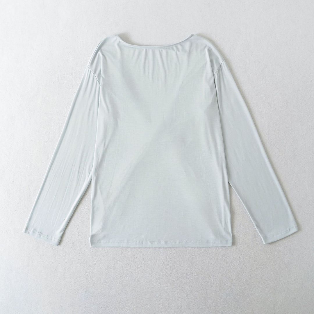 Damen Lässiges Langarmshirt mit weitem Schnitt und bequemer Passform Drune