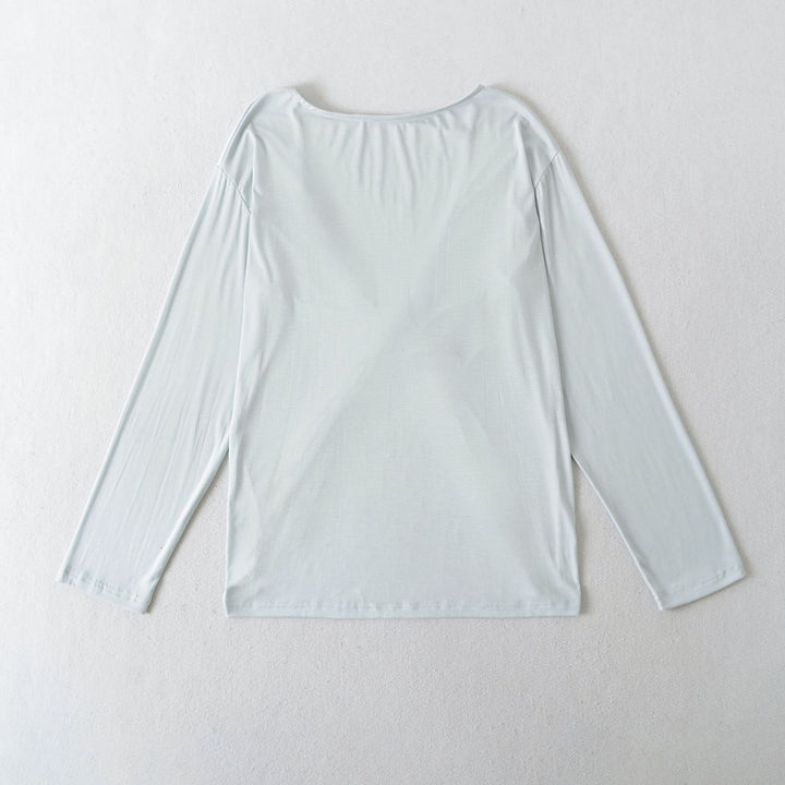 Damen Lässiges Langarmshirt mit weitem Schnitt und bequemer Passform Drune