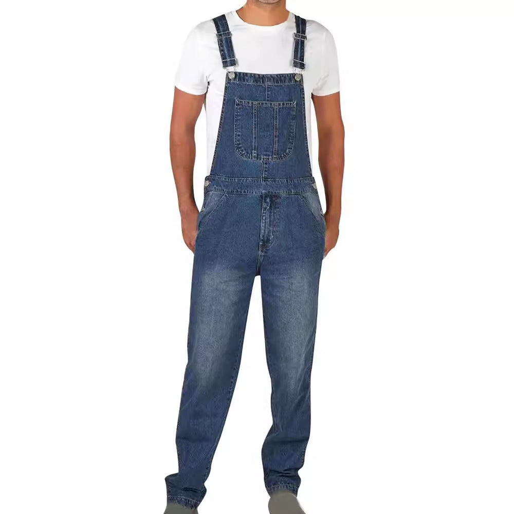 Herren Denim-Latzhose im lässigen Schnitt mit verstellbaren Trägern Drune