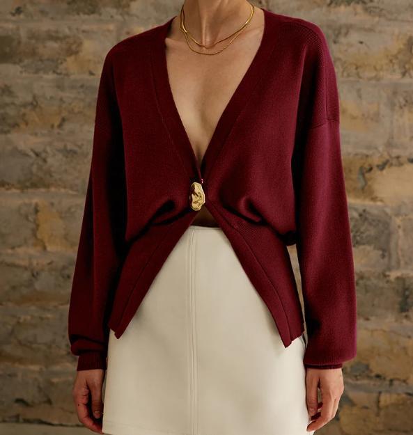 Damen modische Strickjacke mit elegantem Verschluss Drune