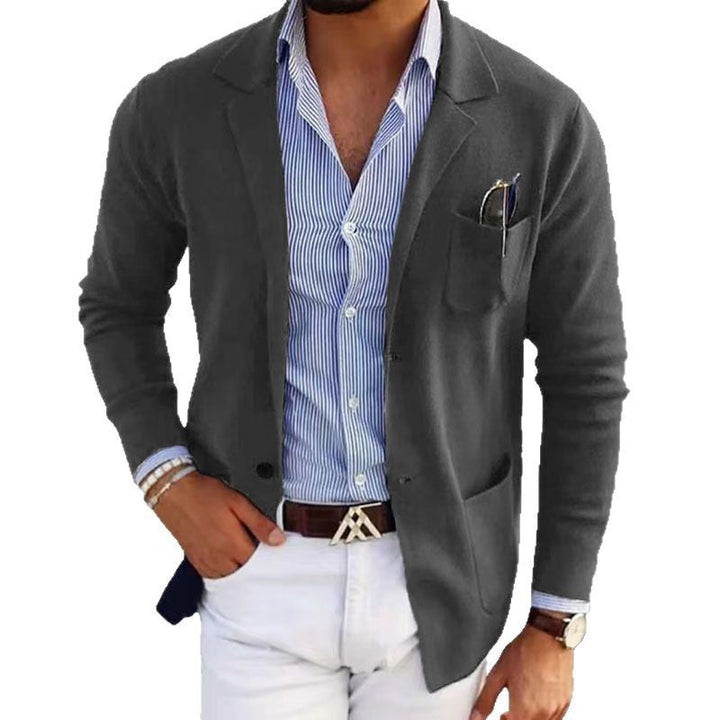 Herren sportlicher Strickblazer mit feiner Struktur und praktischen Taschen Drune