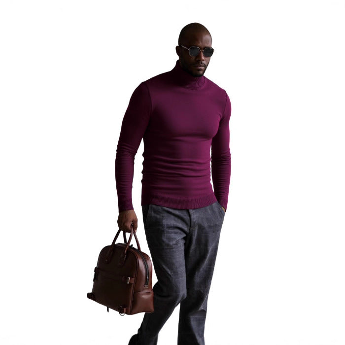 Herren rollkragen pullover mit feiner Struktur Drune