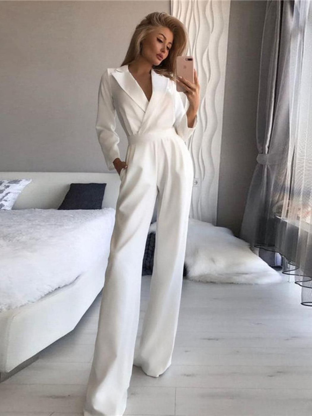Drune Langärmeliger Jumpsuit mit schmaler Passform für Frauen
