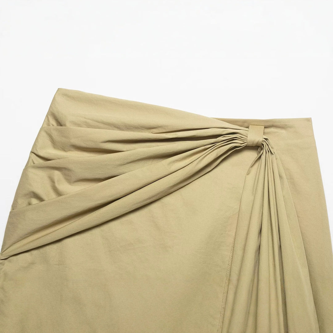 Damen Wickelrock mit asymmetrischem Design und dekorativen Drapierungen Drune