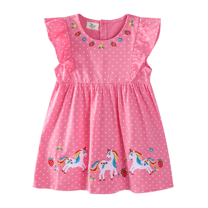 Mädchen Freizeitkleid mit zauberhaften Katzenmotiven Drune