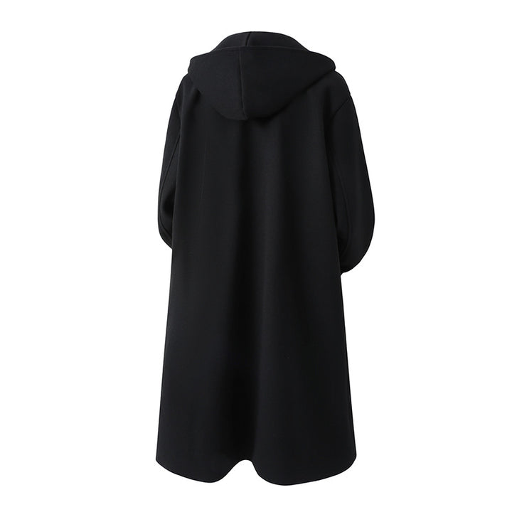 Herren nan Oversize-Cabanmantel mit Kapuze, doppelreihiger Knopfleiste und wärmender Steppfutter-Innenseite Drune