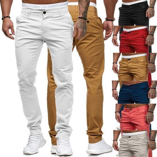 Herren maßgeschneiderte Slim-Fit Chino-Hosen Drune