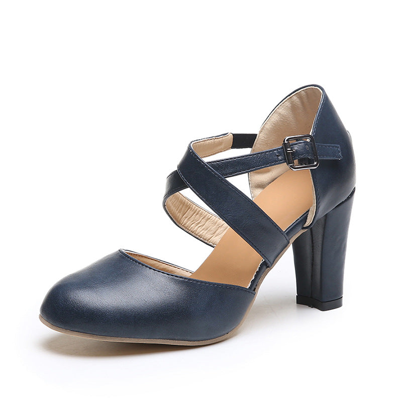 Damen Hochwertige Riemchen-Pumps mit Blockabsatz Drune