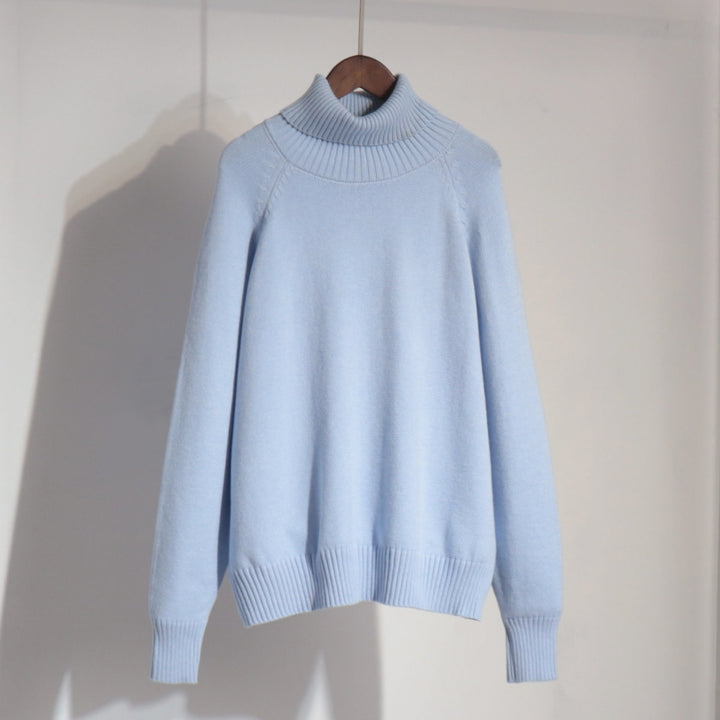 Damen Strickpullover mit hochgestocktem Kragen und lässigem Schnitt Drune