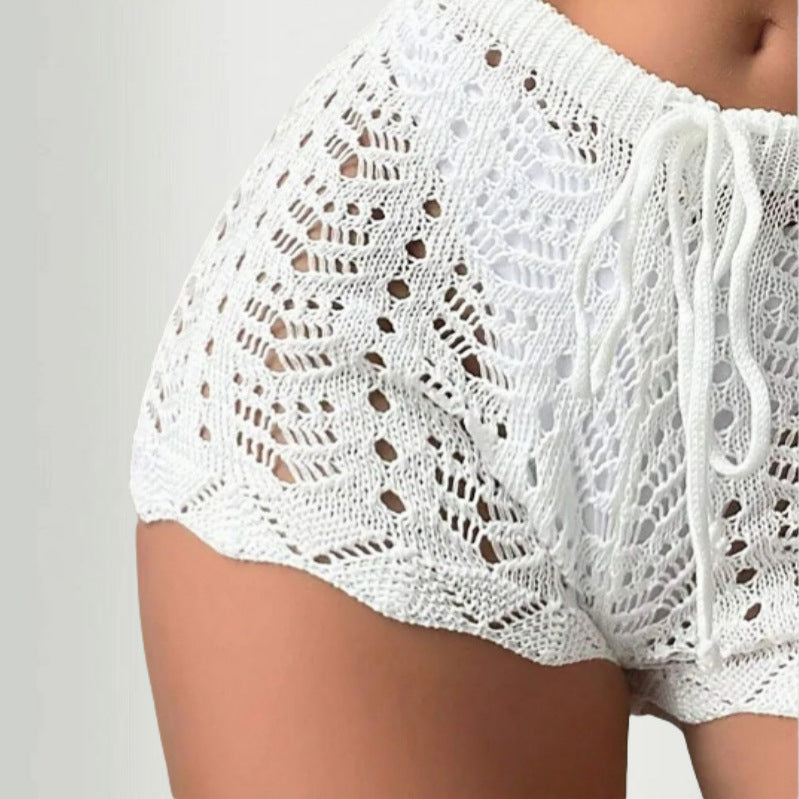 Damen Häkelshorts mit eleganten Lochmustern Drune