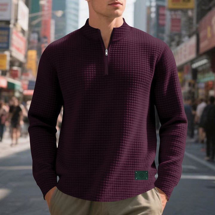 Herren Stepppullover mit modernem Reißverschluss und strukturiertem Design Drune