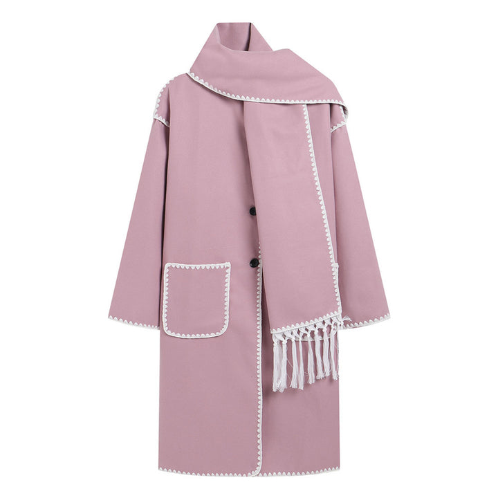 Damen eleganter Übergangsmantel mit Fransenverzierungen Drune