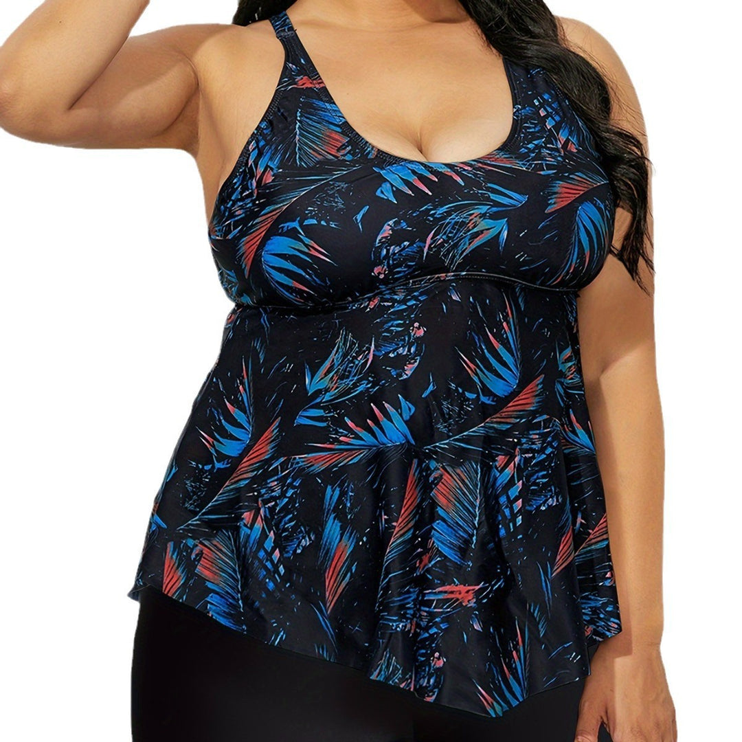 Damen Tankini-Oberteil mit fließendem Schnitt und hochwertigem floralem Design Drune