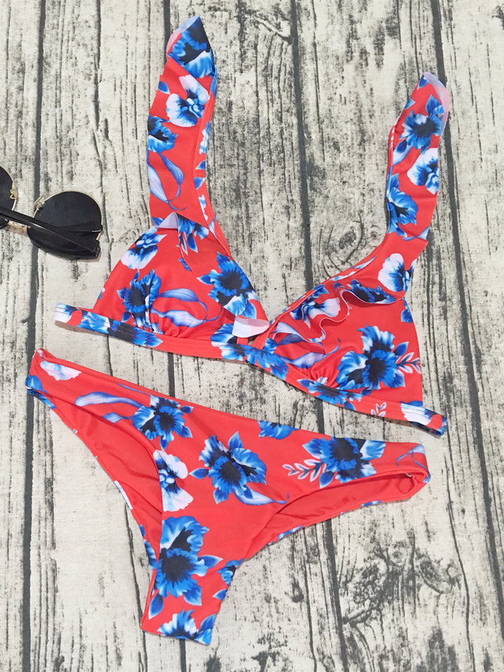 Damen Floral Triangel-Bikini Drune