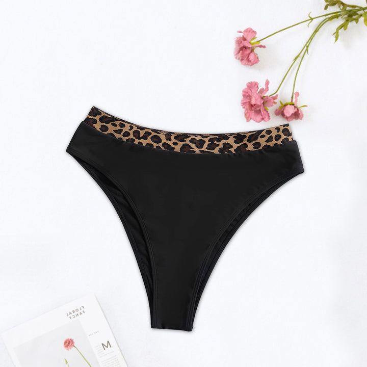 Damen Hochtailliertes Bikini-Unterteil mit modischem Leopardenmuster Drune