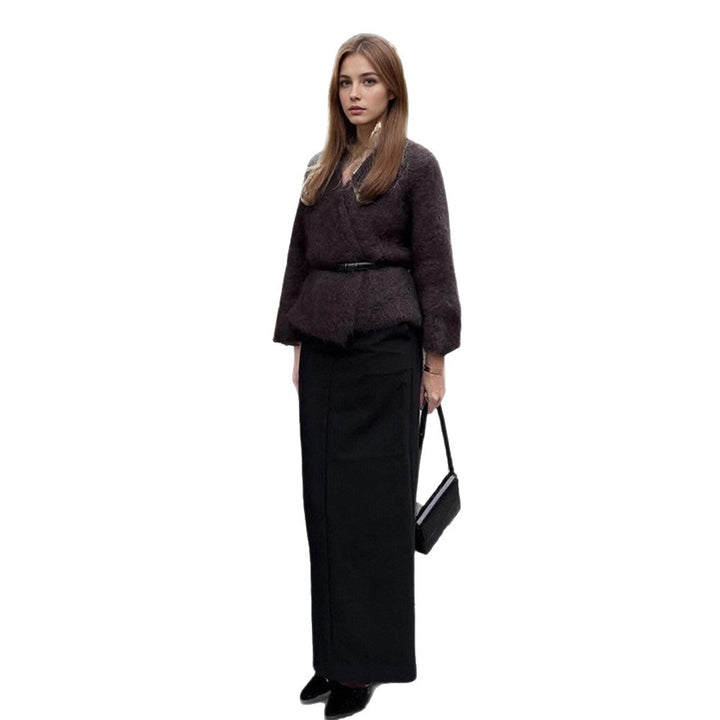 Damen Kuscheliger Pullover mit lässigem Schnitt und tiefem V-Ausschnitt Drune