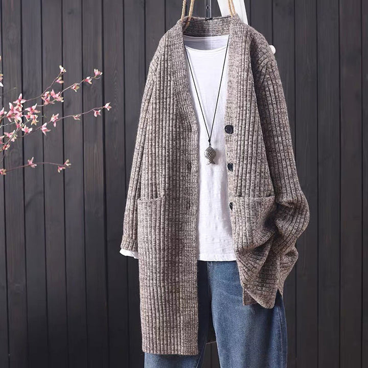 Damen kuschelige Strickjacke mit praktischen Taschen und modischem Schnitt Drune