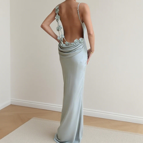 Damen Elegantes und figurbetontes Abendkleid mit schmalen Trägern Drune